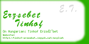 erzsebet tinhof business card